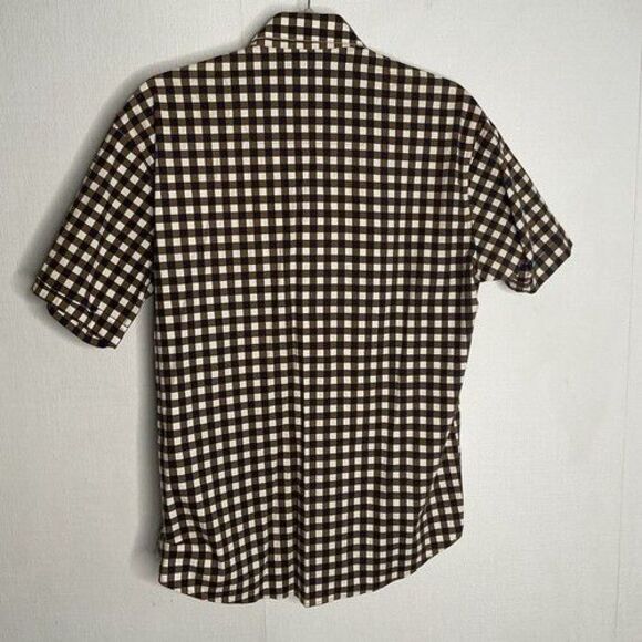 Ronaldo Long Sleeve Button Up Shirt Men Size X Large Beige/Navy Plaid Logo RND - Picture 9 of 12